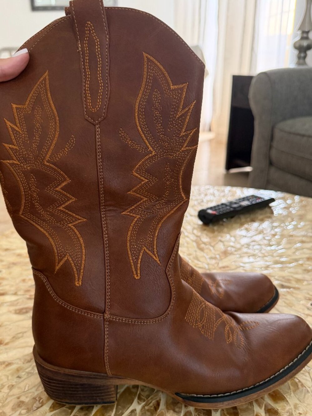 IUV Midcalf Cowgirl Boots, Brown